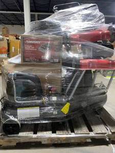 Pallet with assorted IndoorOutdoor Tools- Compressors, Lawnmowers and more see pictures