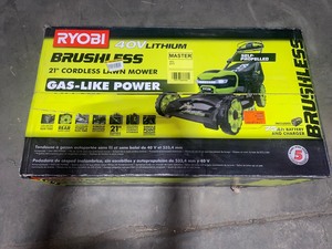 Ryobi 40v Lithium Brushless 21 Cordless Lawn Mower Like New Open Box. See pictures
