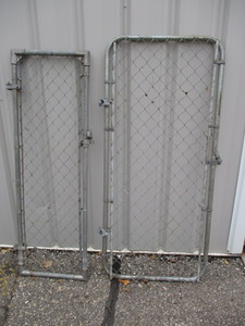 Chain link fence doors