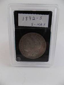 lot 1 image: 1892s Morgan Silver Dollar
