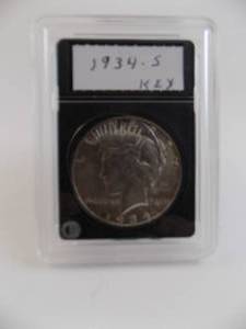 lot 2 image: 1934 S Peace Silver Dollar