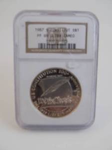 lot 6 image: 1987 S Constitution 200 Anniversary $1 PF69 Graded ANA