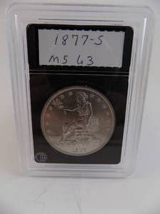 lot 51 image: 1877S Seated Liberty Trade Dollar