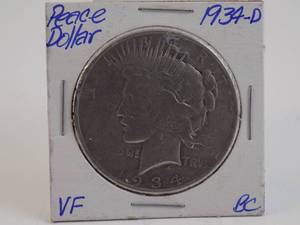 lot 67 image: 1934 D Peace Silver Dollar