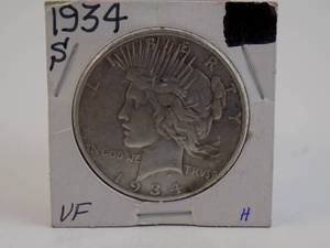 lot 68 image: 1934 S Peace Silver Dollar