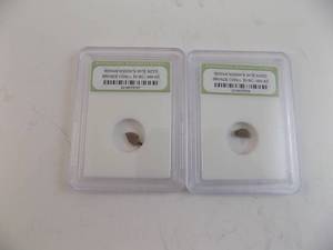 lot 141 image: 2-Roman Widows Mite Sized Bronze Coin C.50BC-400AD International Numismatic Bureau