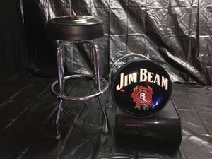 lot 10 image: Lot of 2 Jim Beam bar stools