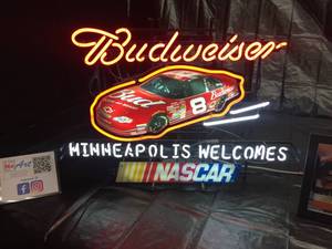 lot 11 image: RARE Budweiser, Minneapolis Welcomes NASCAR neon with NASCAR 38 Dale Jr mirror
