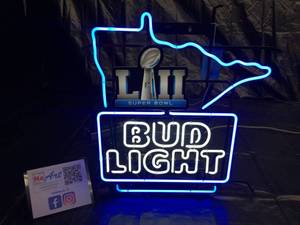 lot 12 image: Bud Light Super Bowl LII  52 neon, US Bank Stadium Minneapolis