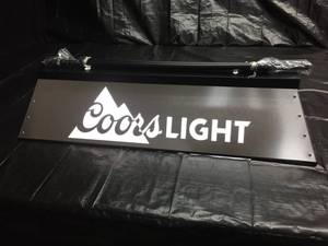 lot 30 image: Coors Light pool table light, stainless steel laminate, NIB New in Box