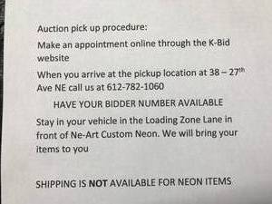 lot 1 image: Auction pick up procedure