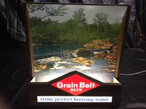 lot 47 image: Grain Belt Beer - From Perfect Brewing Water lit sign
