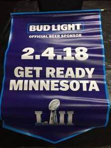 lot 75 image: Bud Light Superbowl 52 banner - new