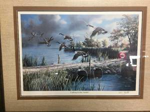 lot 86 image: MN artist, Ken Zylla print Lifting to the North