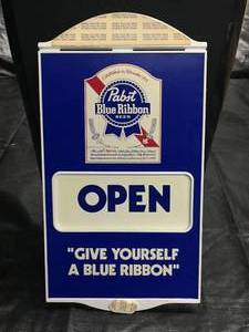 lot 90 image: PBR Pabst Blue Ribbon Open  Closed window sign