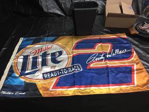 lot 93 image: Miller Lite Rusty Wallace Ready to Race satin banner