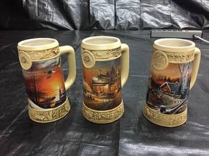 lot 126 image: Miller Genuine Draft Ducks Unlimited, Terry Redlin ceramic mugs