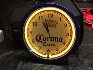 lot 153 image: Corona clock, neon, NIB New in Box