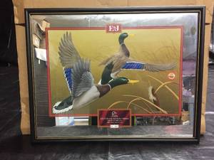 lot 176 image: E & J VS Brandy and Ducks Unlimited mirror, 2005 Conservation Series Lifting Off - NIB New in Box