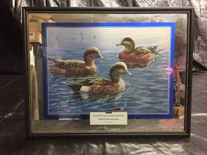 lot 177 image: E & J Brandy VSOP and Ducks Unlimited 2004 Conservation Series Wood ducks mirror. NIB New in Box