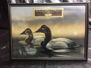 lot 182 image: E & J Brandy and Ducks Unlimited 1995 Series ducks, mirror