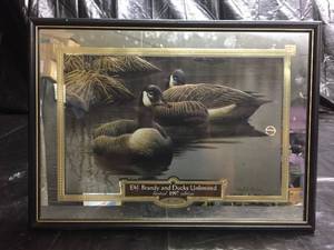 lot 184 image: E & J Brandy and Ducks Unlimited 1997 Series geese, mirror. New in cardboard