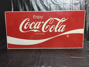 lot 205 image: Large Coke  Coca-Cola painted metal sign