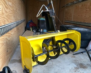 lot 1104 image: (MINT) 44 John Deere Tractor Mount Snowblower and Weather Enclosure (view all pics to see everything included)