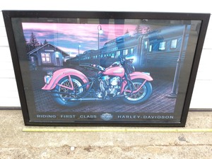 lot 61 image: Harley Davidson Framed Poster