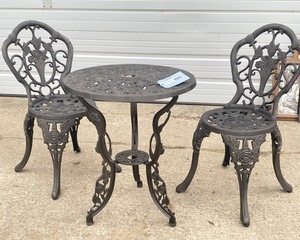 lot 101 image: Cast Iron Bistro Set