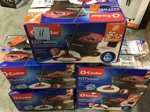 Pallet of Assorted O-Cedar Spin mop and bucket customers returns various conditions
