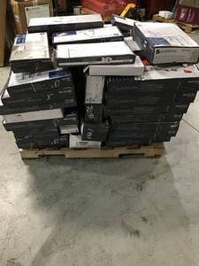 Pallet of Assorted Glacier Bay Bathroom items and Accessories Open Box