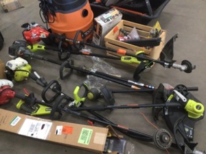 Lot with assorted outdoor tools and miscellaneous units original customers returns not tested