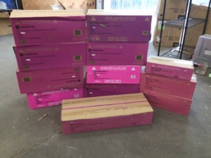 Pallet with assorted ceiling fans for display only motors are not including