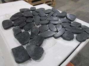 FLAT BLACK ROCK, MESH MOUNTED MOSIAC TILE