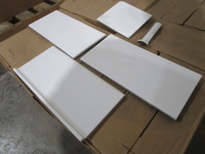 PEARL WHITE, MATTE, CERAMIC WALL TILE, COVE BASE, CORNERS