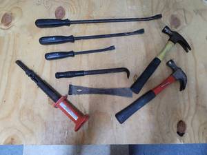 Pry Bars, Hammers, & Remmington Power Actuated Tool