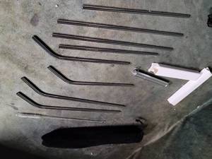 6 Sets of Reusable Stainless Steel Straws wStorage Bags