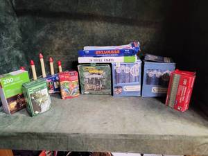 Tote of Christmas Lights - Many Vintage