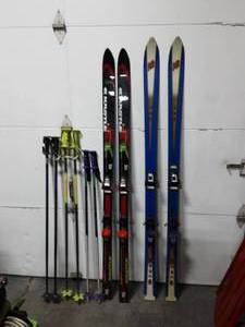 lot 113 image: 2-Pair Skis K-2, Kastle. 3-Sets Of Ski Poles