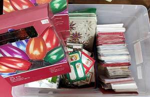 lot 122 image: 3-New Boxes Of C9 Christmas Lights, Cards, Gift Tags, Ornaments & More.