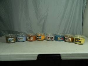 8 New Assorted 3 Wick Candles