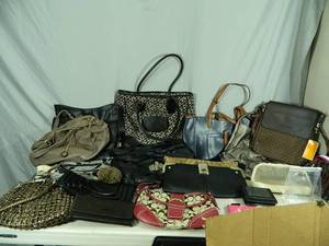 Huge Assortment of Purses, Wallets, and Bags