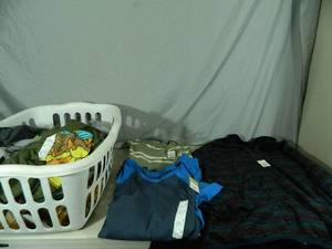 Clothes Basket Full of New Mens Medium Clothing
