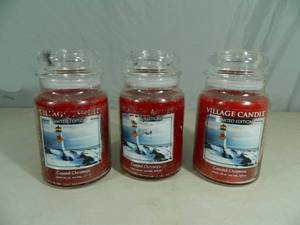 3 New Large Coastal Christman Candles