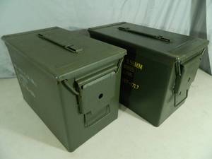 Pair of Fat 50 Cal. US Military Ammo Cans