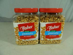 2 New Containers of Fisher Sea Salt Peanuts