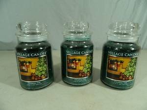3 New Large Village Candles