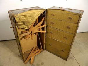 Large Vintage Wardrobe Trunk