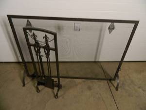 New Fireplace Screen with Tool Set - Scratch and Dent